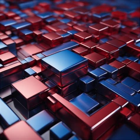 Premium Photo Red And Blue Square Shaped Abstract