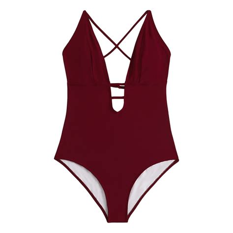 Taiaojing Women Tummy Control Swimsuits One Piece New Sexy Strap Open Back Swimwear Bathing