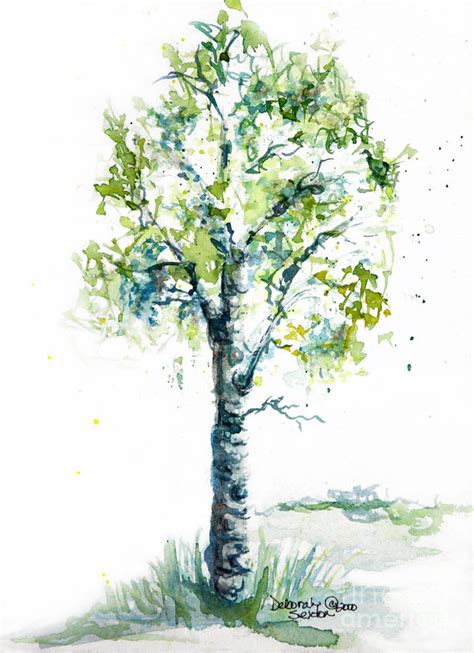 Aspen Springtime Tree Watercolor Painting By Cheyanne Sexton Pixels