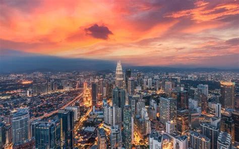 Premium Photo Aerial View Of Kuala Lumpur City Centre At Sunset