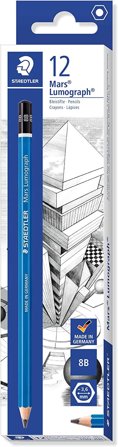 Staedtler Mars Lumograph B Grafito Arte Dibujo L Piz Suave Resistente