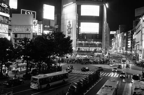 Fond D Cran Japon Monochrome Rue Paysage Urbain Nuit Route La