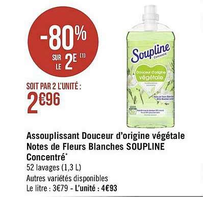 Promo Assouplissant Douceur D Origine V G Tale Notes De Fleurs Blanches