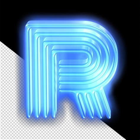 Premium Psd Blue Neon Symbol Letter R