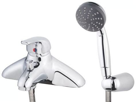 Swirl Conventional Deck Mounted Bath Shower Mixer Chrome Screwfix