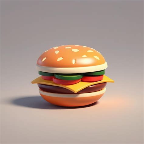 Premium Photo Fast Food Burger 3d Render Illustration Fast Food Burger 3d Render Illustration