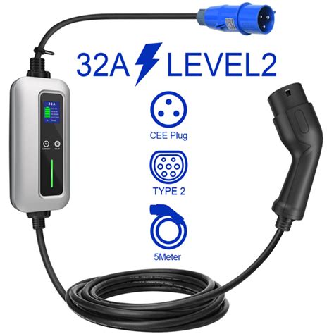 Level 2 EV Charger Type2 IEC 62196 2 16A 20A 32A IEC 62196 2 Type 2 Gun