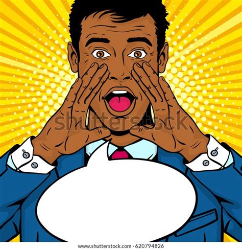 Wow Pop Art Man Young Surprised Stock Vector Royalty Free 620794826