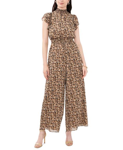 Msk Womens Printed Flutter Sleeve Jumpsuit Macys