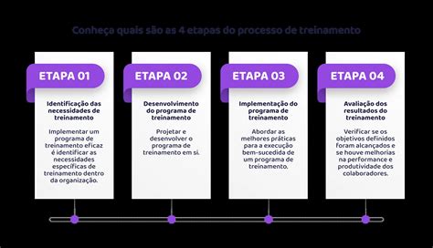 Etapas do processo de treinamento conheça quais são as 4