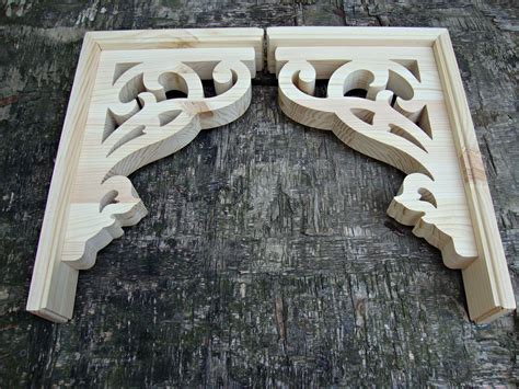 Rustic Corbels Home Decor 2 Wooden Shelf Brackets Etsy Wooden Shelf