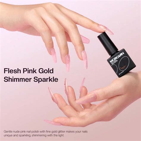 Morovan Gel Nail Polish Ml Flesh Pink Gel Polish Gold Shimmer