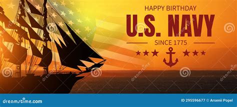 Happy Birthday United States Navy Usa Flag Stock Image Image Of