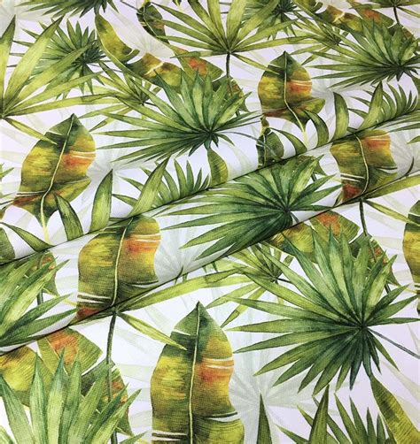 Tropical Palm Leaves Upholstery Fabric For Furniture Chair Etsy