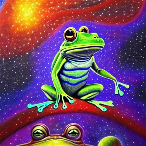 The Frog In The Galactic Nebular Astral Realm Sacred Stable Diffusion