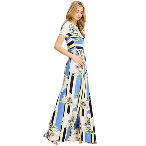 Floral Striped Maxi Dress Snazzysoulz