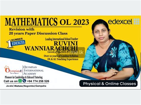 Tuition Edexcel OL 2023 Maths 20yr Papers With Revision In Ja Ela