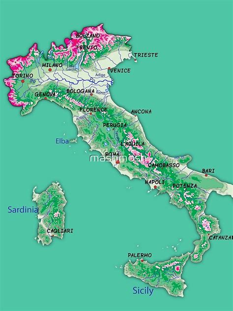 Minifalda Mapa De Italia Con Relieve Mapa Topogr Fico De Italia Con