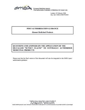 Fillable Online Ema Europa POST AUTHORISATION GUIDANCE Fax Email Print