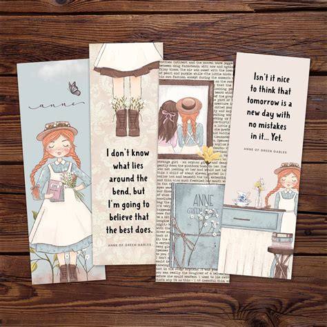 Anne Of Green Gables Bookmarks Printable Literary Bookmarks Etsy