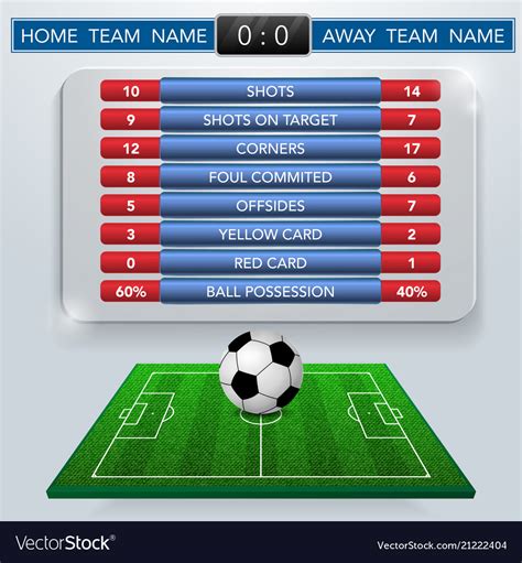 Football match statistics Royalty Free Vector Image