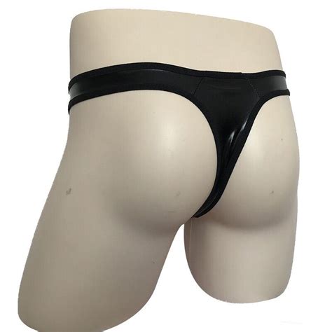 Männer Faux Leder Sexy Briefs Thongs T Back G String Clubwear