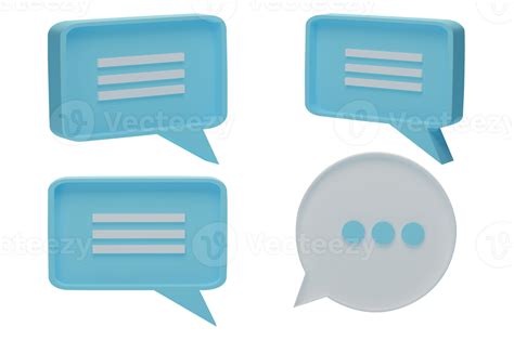 3d Chat Speech Bubble Icons Isolated On Transparent Background Png File