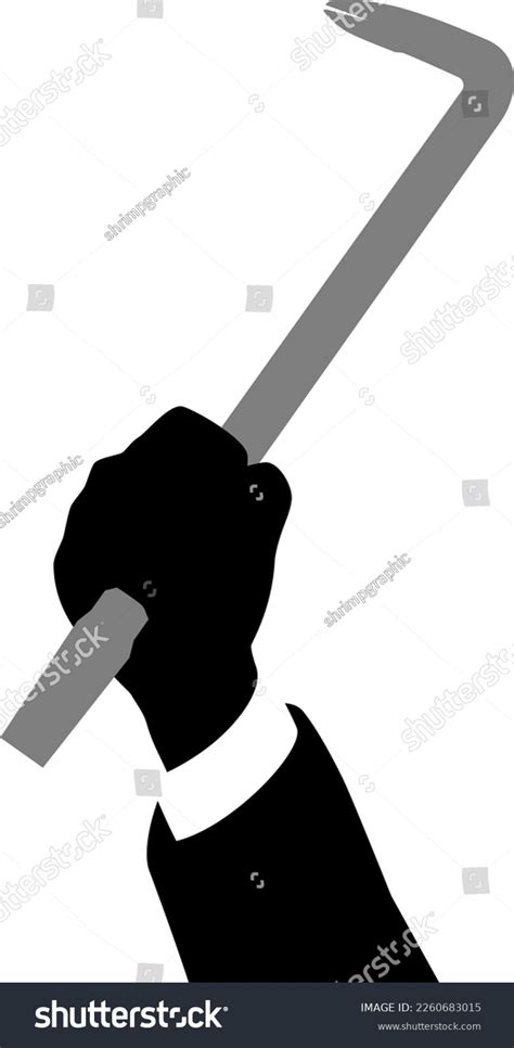 Silhouette Illustration Hand Holding Crowbar Stock Vector Royalty Free