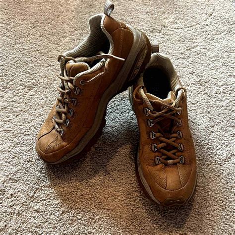 Skechers Sport Premium Brown Leather Sneakers Womens Gem