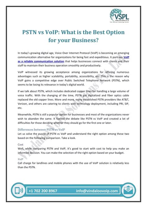 Ppt Pstn Vs Voip What Is The Best Option For Your Business