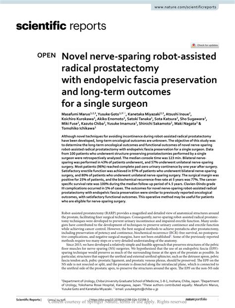 Pdf Novel Nerve Sparing Robot Assisted Radical Prostatectomy With