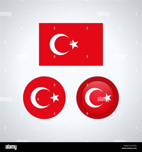 Flag design. Turkish flag set. Isolated template for your designs ...