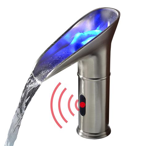 Buy Gangang Led Waterfall Bathroom Touchless Faucet Brush Nickle