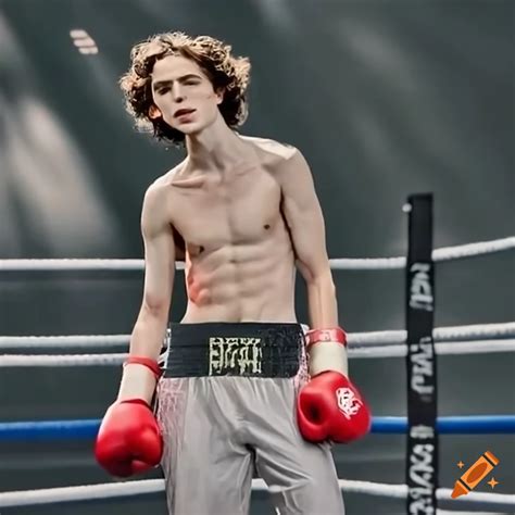 Timothee Chalamet Boxing Shirtless And Sweating On Craiyon