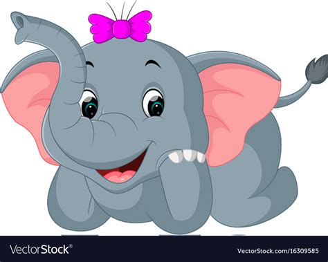 Cute Elephant Cartoon Royalty Free Vector Image