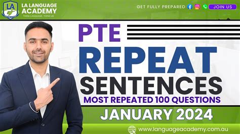 PTE Speaking Repeat Sentences January 2024 Exam Predictions LA