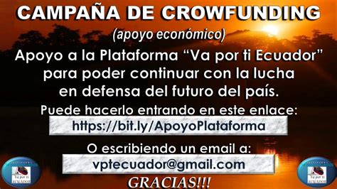 Plataforma Va por ti Ecuador on Twitter CROWFUNDING Apoyo económico