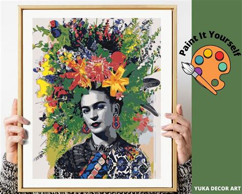 Frida Kahlo Paint By Numbers Diy Kit For Adults Mexican Diy Painting