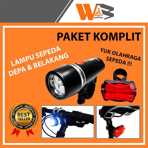 Jual Cod Lampu Sepeda Depan Belakang Aksesoris Sepeda Led Lampu Sepedah