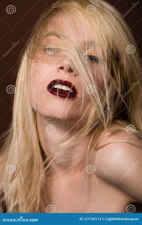Portrait Of Seductive Naked Blonde Woman Stock Image Image Of Studioshot Youth