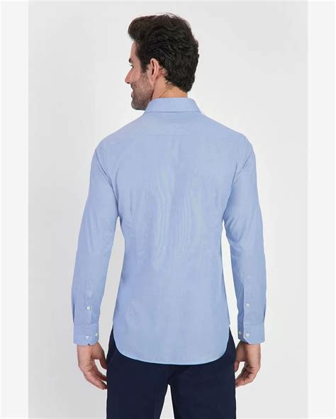 Riachuelo Camisa Aramis Slim Tricoline Micro Xadrez Azul Claro