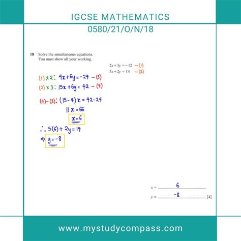 Cie Igcse Maths 0580 21 O N 18 Solved Past Paper Question 18