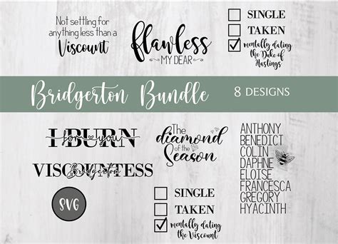 Bridgerton Bundle Svg Flawless My Dear Svg Diamond Of The Etsy