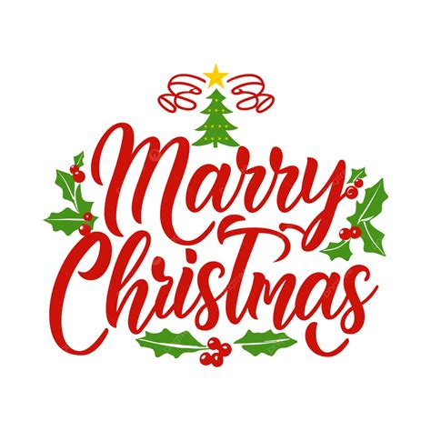 Marry Christmas Wishes With Red Berries And Trees Vector Marry