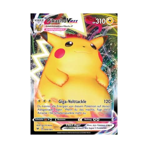 CARTA GCC POKÉMON Pikachu VMAX shock colore 044 185 quasi nuova