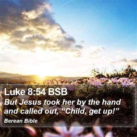 Luke 8 54 BSB But Jesus Took Her By The Hand And Called Out