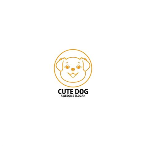 Arte De L Nea De Dise O De Logotipo De Perro Lindo Vector Gratis