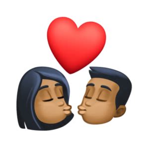 Emoji Beijo Pele Morena Escura Emojis Para Copiar