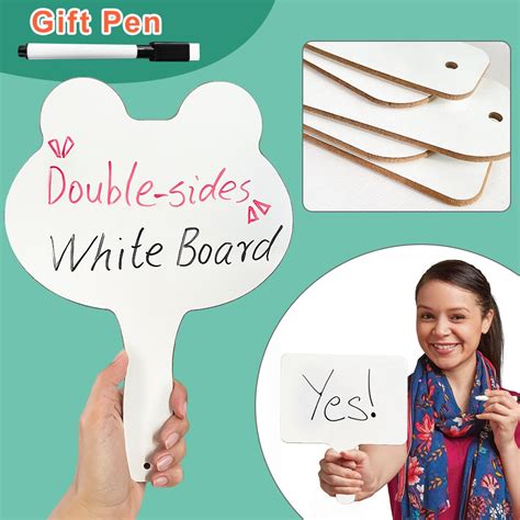 Blank Dry Erase Board Paddle Quick Response White Board Handheld White