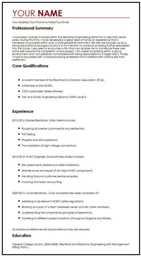 Free Cv Example Myperfectcv